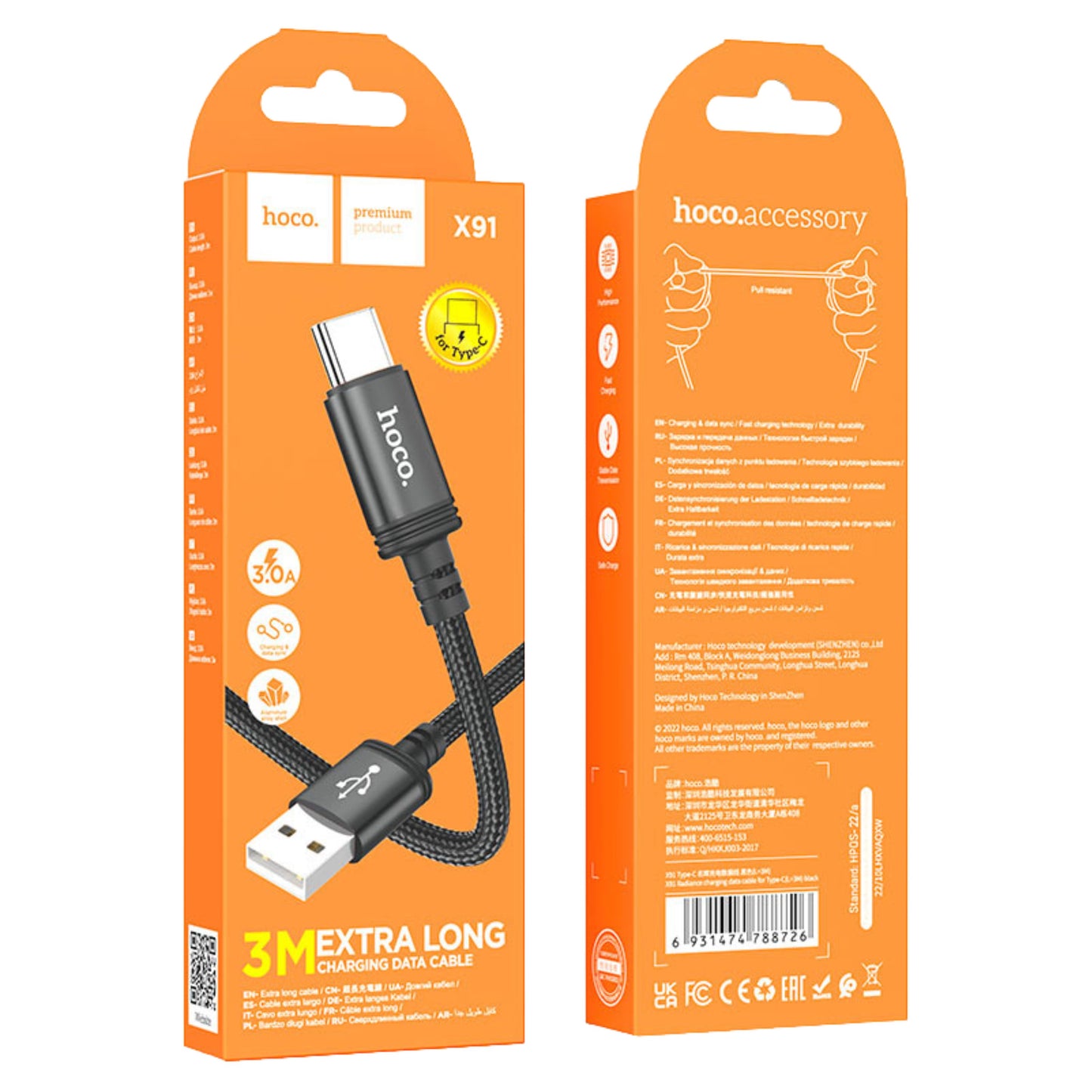 Hoco X91 USB to USB-C Cable 3m