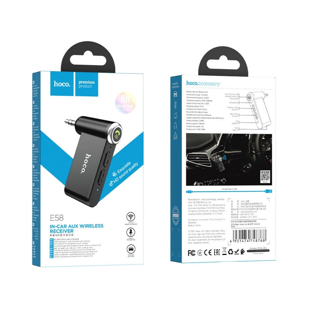 Hoco Car AUX Bluetooth Receiver E58 Magic music - Cle Market