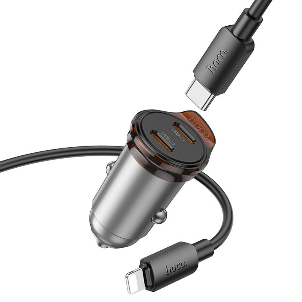 45W Car Charger USB-C Hoco Fast Charge iPhone