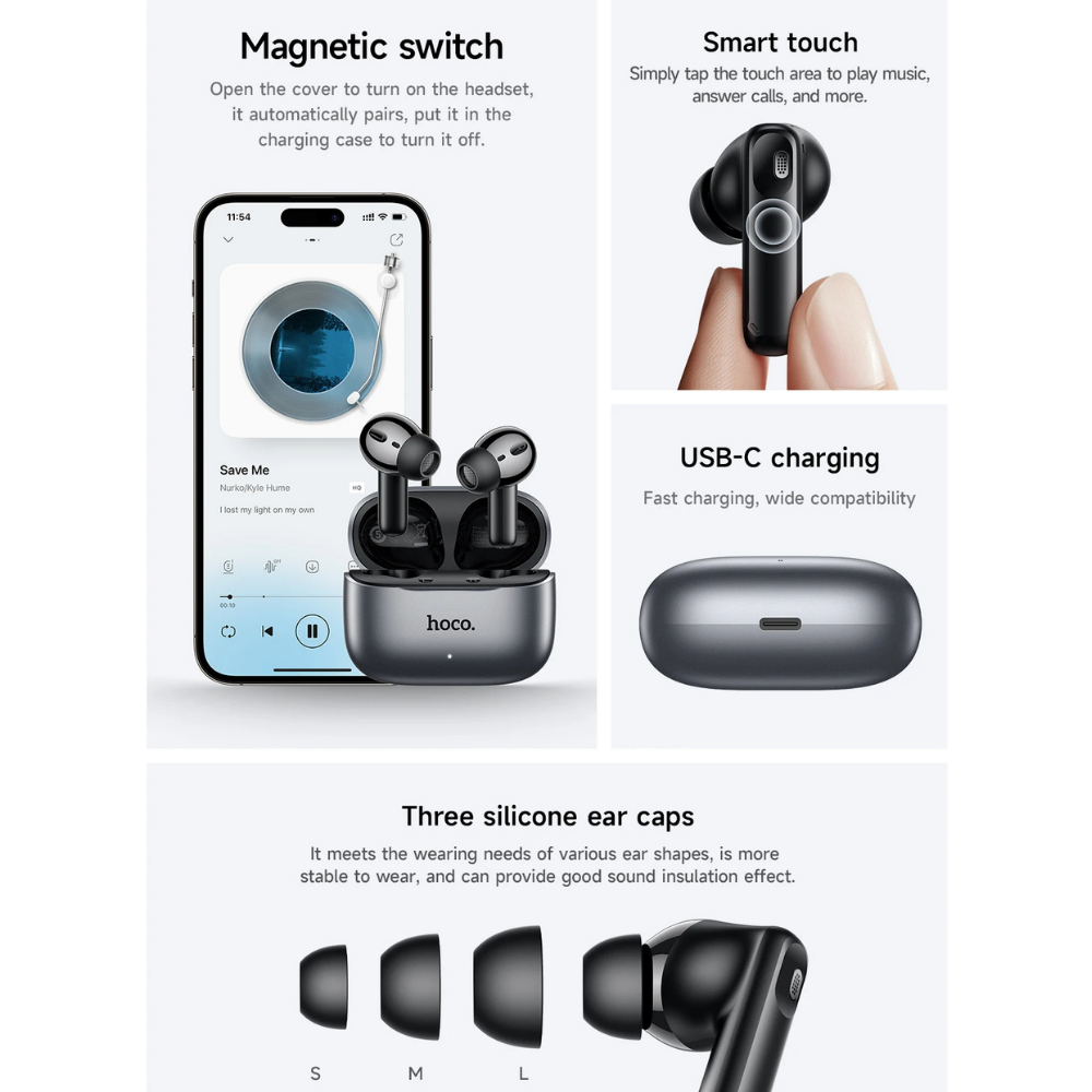 Hoco AI Translation Earbuds ANC + ENC Noise Reduction