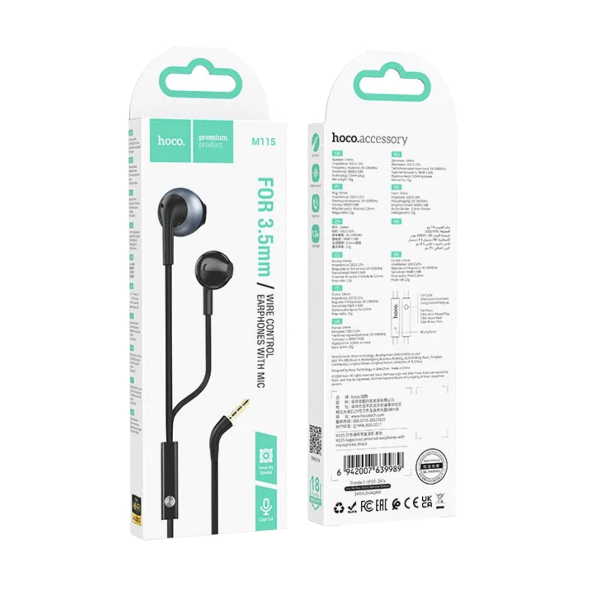 Hoco M115 3.5mm Wired Earphones