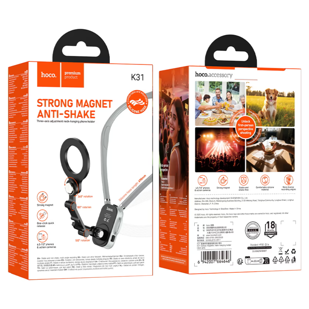 Hoco Neck Hanging Holder K31 Campo Magnetic