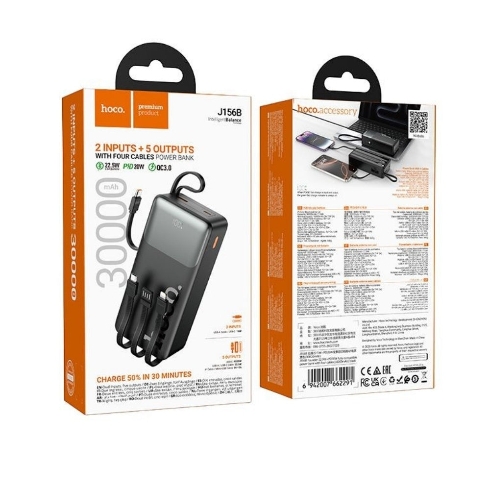Hoco PD20W Power Bank 30000mAh with Cable J156B - Cle Market