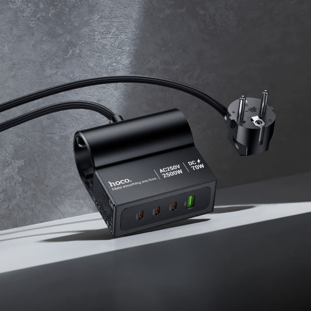 70W Power Strip USB-C Hoco Fast Charging Hub