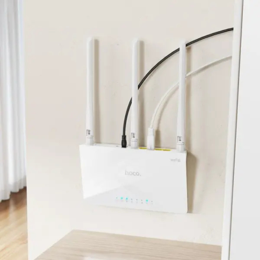 Hoco 2.4G Three Antennas Wireless Router WiFi-4 HI30