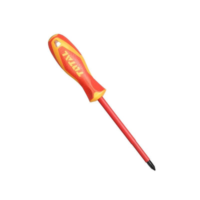 Total THTISPH2100 red-and-yellow handled screwdriver with insulated shaft