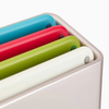 Large Joseph Joseph Folio Icon 4-piece multicolour cutting board set displayed with various colors and sizes.