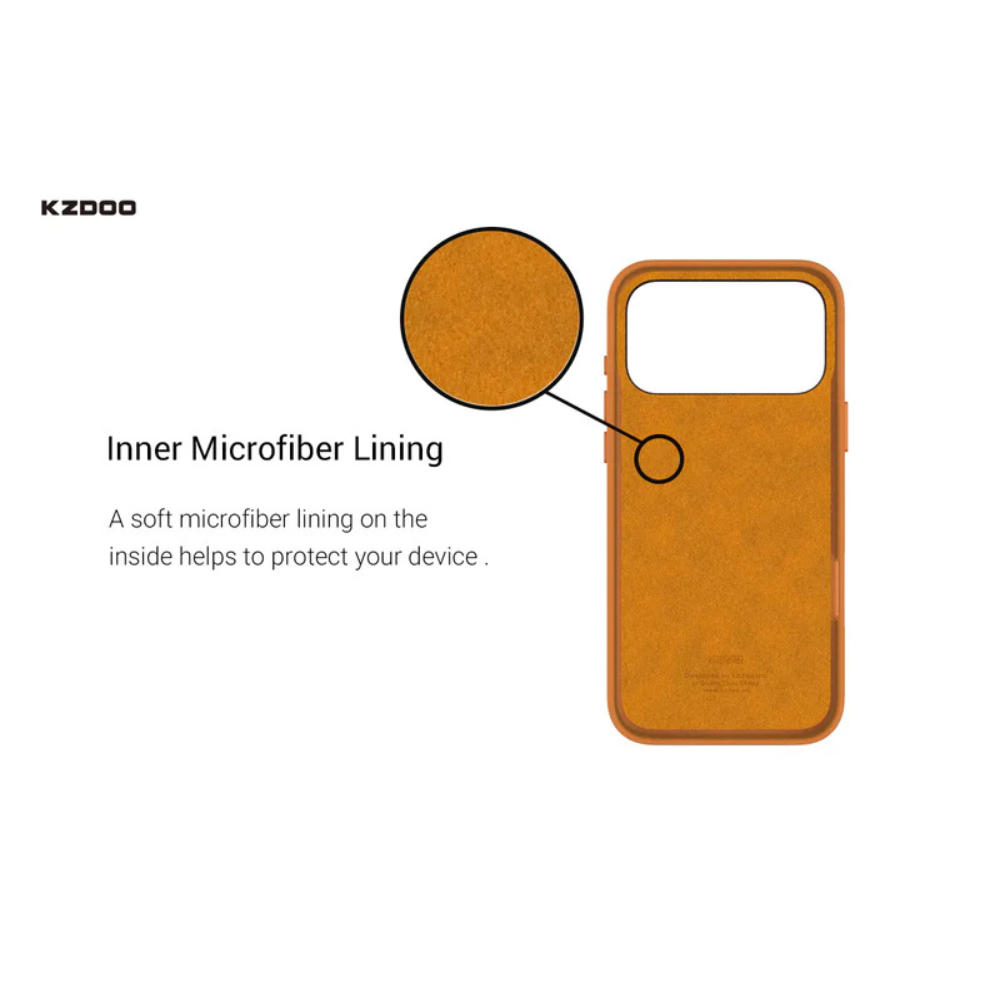 Kzdoo MAG Noble Collection case for iPhone 17 Pro, black protective phone cover with elegant design and precise cutouts.