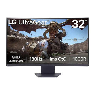 LG UltraGear 32" Curved Gaming Monitor QHD 180Hz (3 Year Warranty) - Cle Market
