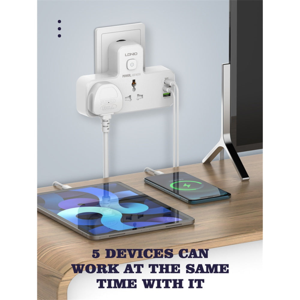 Ldnio 2 AC Outlets Portable Extension Power Socket SC2311