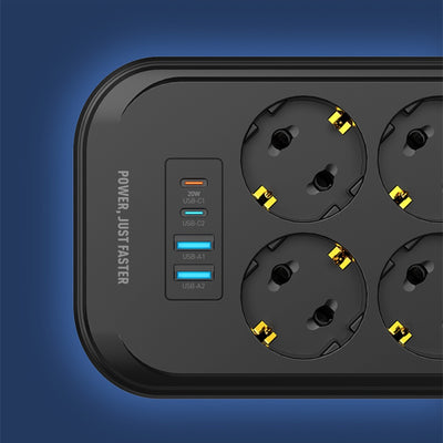 LDNIO SE6403C Power Strip USB-C 6 Outlets