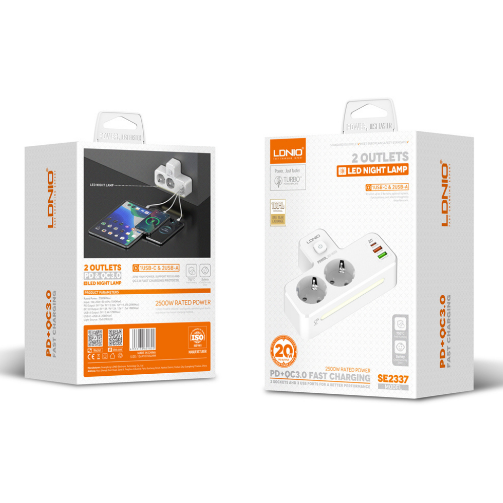 Ldnio Portable Electrical Extension Socket SE2337 - Cle Market