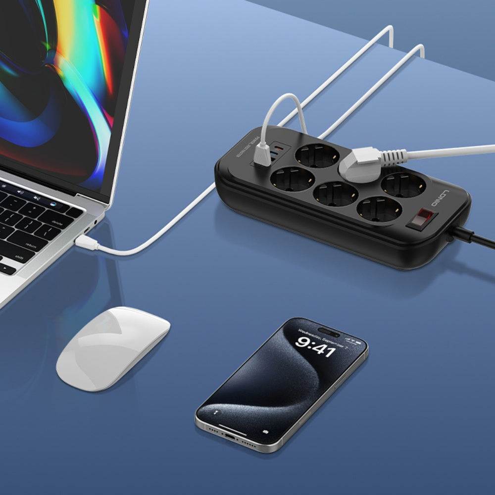 LDNIO SE6403C Power Strip USB-C 6 Outlets