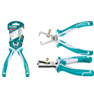 Total THT25616 wire stripping tool with shaped jaws and ergonomic handles