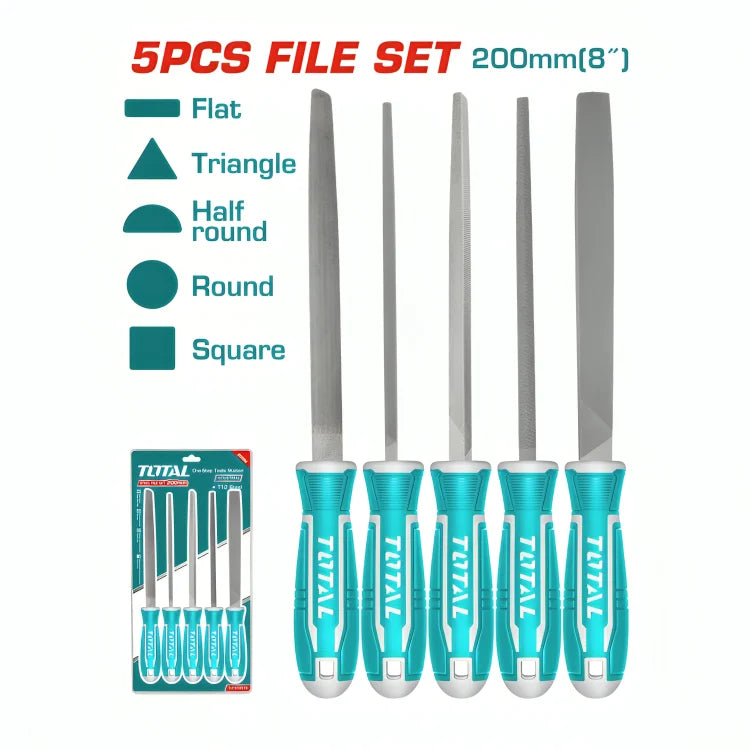 Total THT918516 set of hand files with different profiles and ergonomic grips