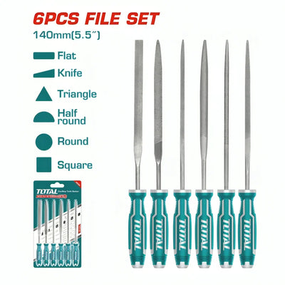 Total THT91462 set of hand files with different profiles and ergonomic grips