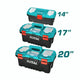 Total TPBXK0032 three plastic toolboxes in different sizes with latches and handles