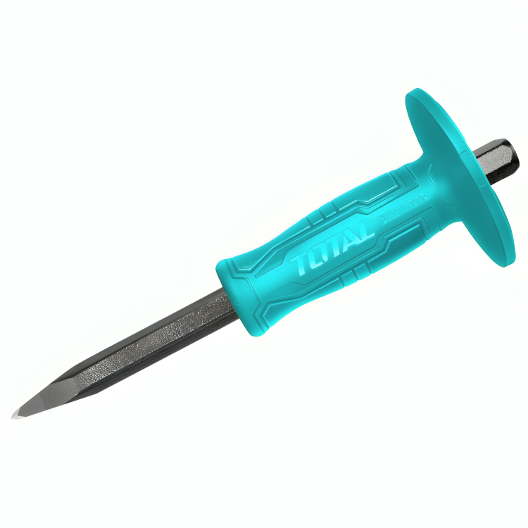 Total THT4221226 hand chisel with steel working end and protective grip