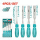 Total THT41K0401 wood chisels with different blade widths and ergonomic handles