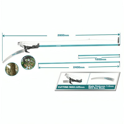 Total THEPS25281 Telescopic Pole Saw and Pruner - product view
