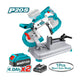 Total TBSLI201272 cordless band-style saw pictured on a base with batteries, charger and blade