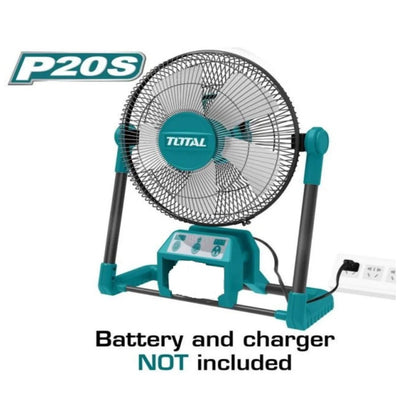 Total TFALI2001 portable fan with protective grille, support frame and AC power cable