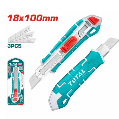 Total THT522136 snap-off utility knife with sliding segmented blade and ergonomic body
