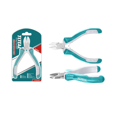 Total THTMN356 mini diagonal cutting pliers with ergonomic grips and product packaging