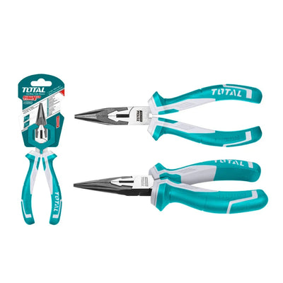 Total THT220606 long-nose pliers with tapered jaws and non-slip hand grips