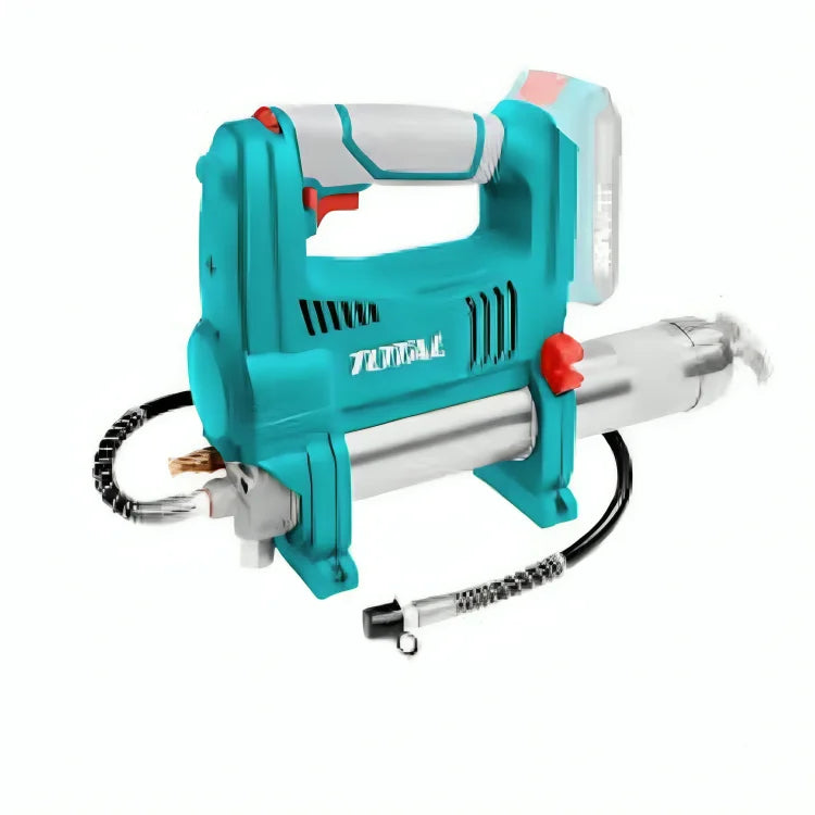 Total TGGLI2010 cordless grease gun with carrying handle, grease cylinder and flexible hose