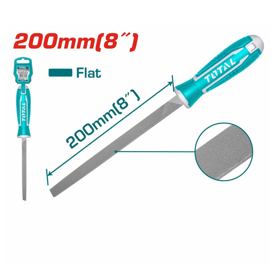 Total THT91186 hand file with flat profile and ergonomic grip