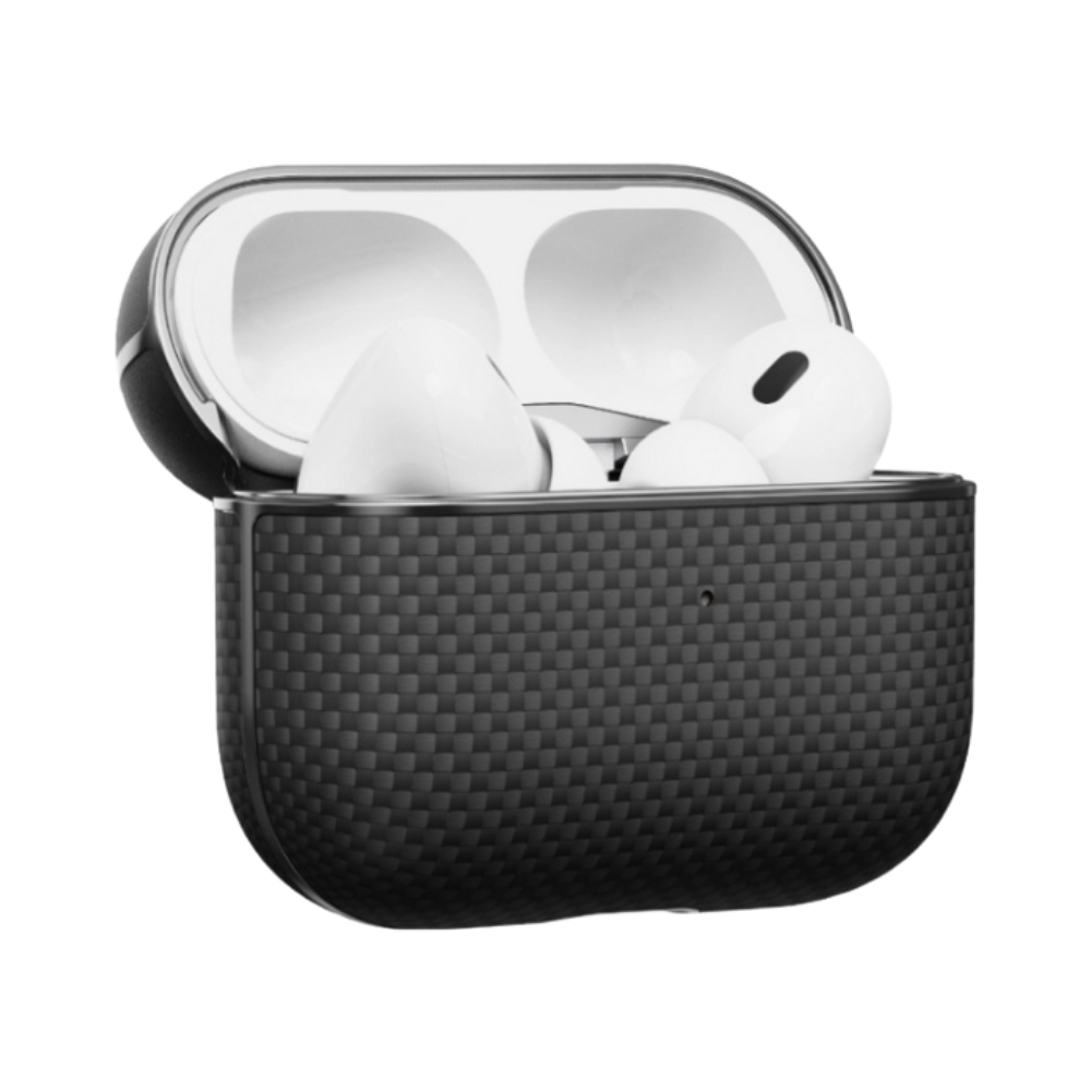 Pitaka AirPods Pro 2 Aramid Fiber Case (1500D Black/Grey-Plain)
