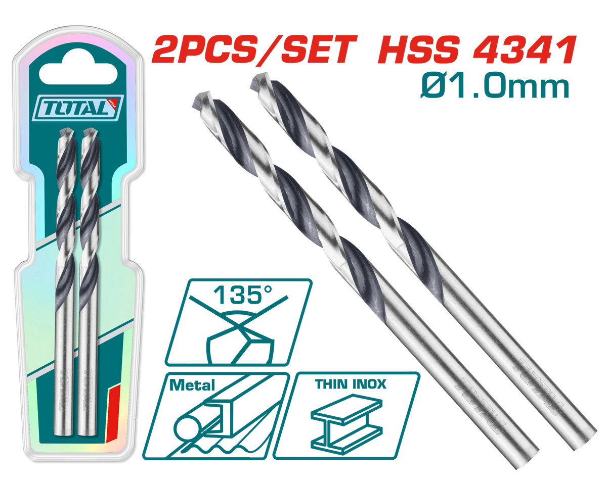 Total TAC1200014 1mm HSS Drill Bits, 2pcs - product view