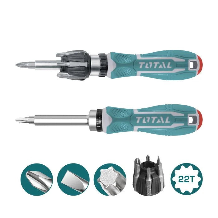 Total TACSD30086 assorted fastening bits with driver components pictured