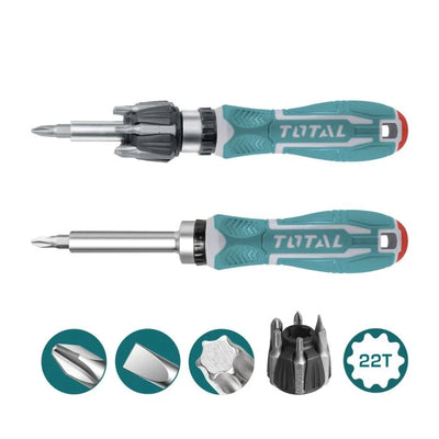 Total TACSD30086 assorted fastening bits with driver components pictured