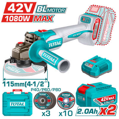 Total TAGLI4108112 42V 115mm Angle Grinder Kit - product view