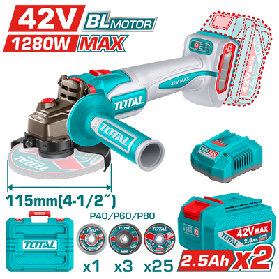 Total TAGLI4128112 42V 115mm Angle Grinder Kit - product view