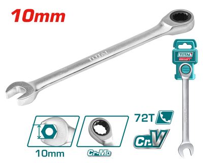 Total TCSPAR101 10mm Ratchet Combination Spanner - product view
