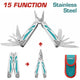 Total TFMFT01151 folding plier multi-tool with utility attachments and storage pouch pictured