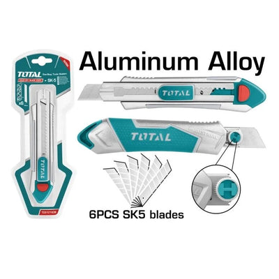 Total TG5121806 snap-off utility knife with sliding segmented blade and ergonomic body