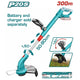 Total TGTLI20018 cordless grass trimmer with adjustable shaft, auxiliary handle and cutting guard
