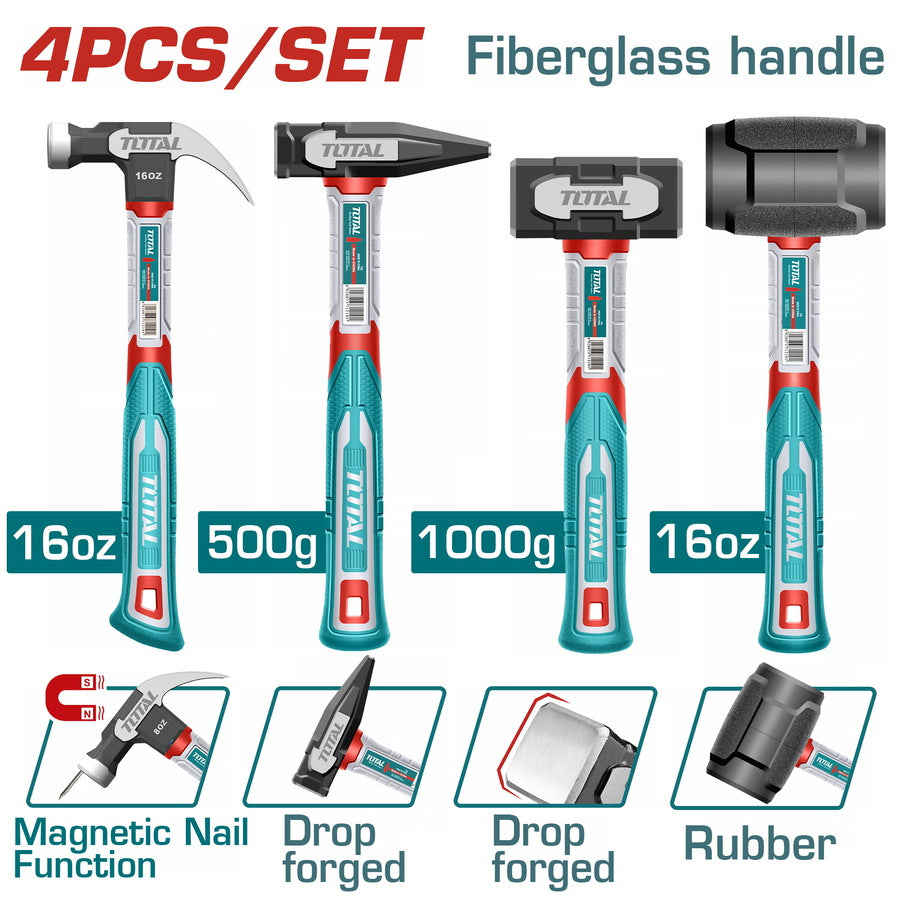 Total THCH6004 Hammer Set, 4pcs - product view