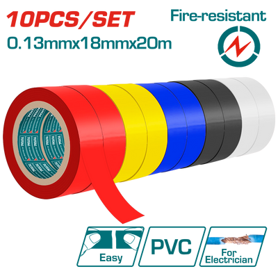 Total THPET1013 PVC Insulating Tape Set, 10pcs - product view