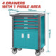 Total THRC01041 steel tool cabinet with 4 drawers and two lower doors