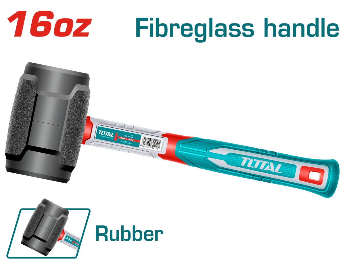 Total THRUH6816 450g Rubber Hammer - product view