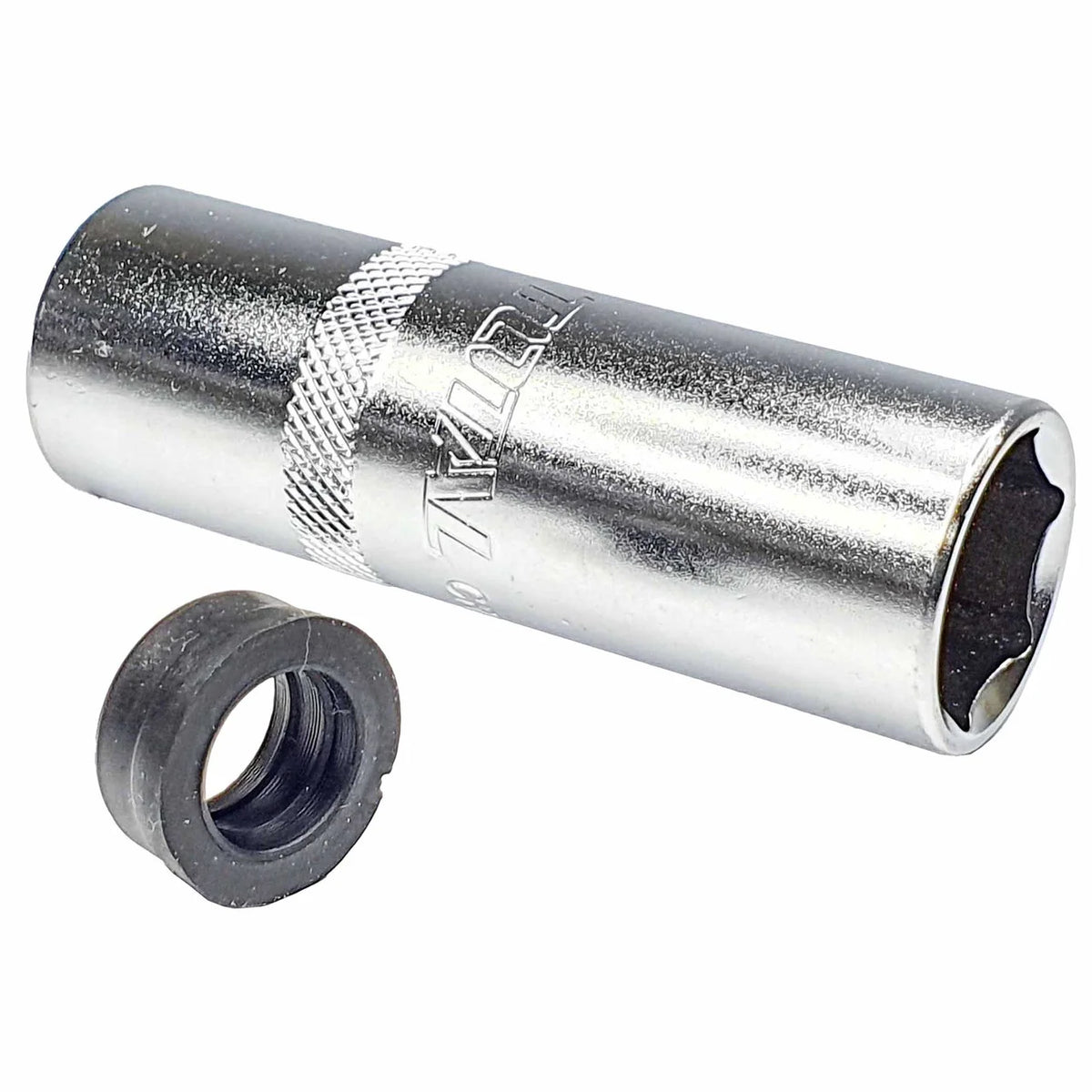 Total THSPS12166 deep spark plug socket with square-drive body and polished finish