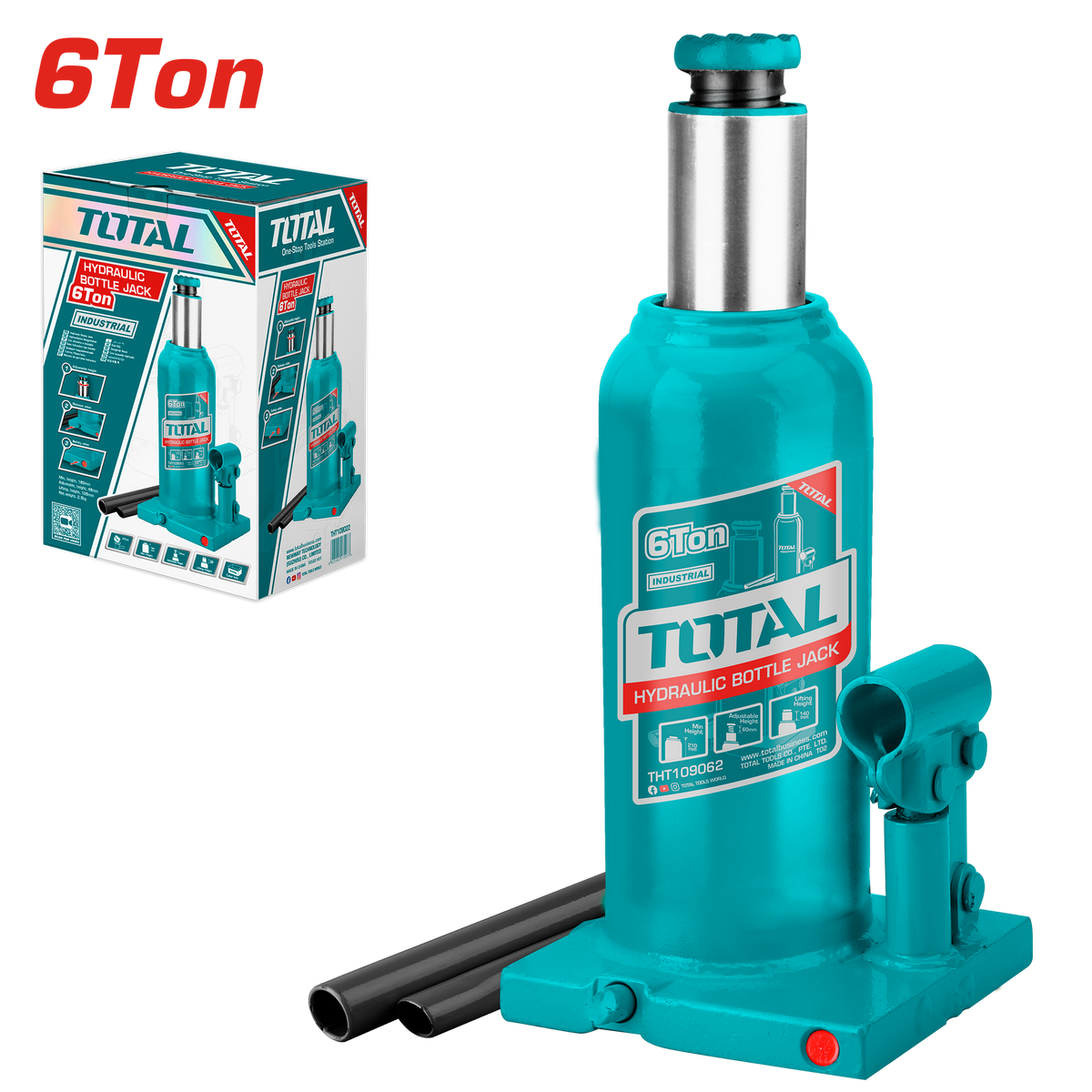 Total THT109062 6-Ton Hydraulic Bottle Jack - product view