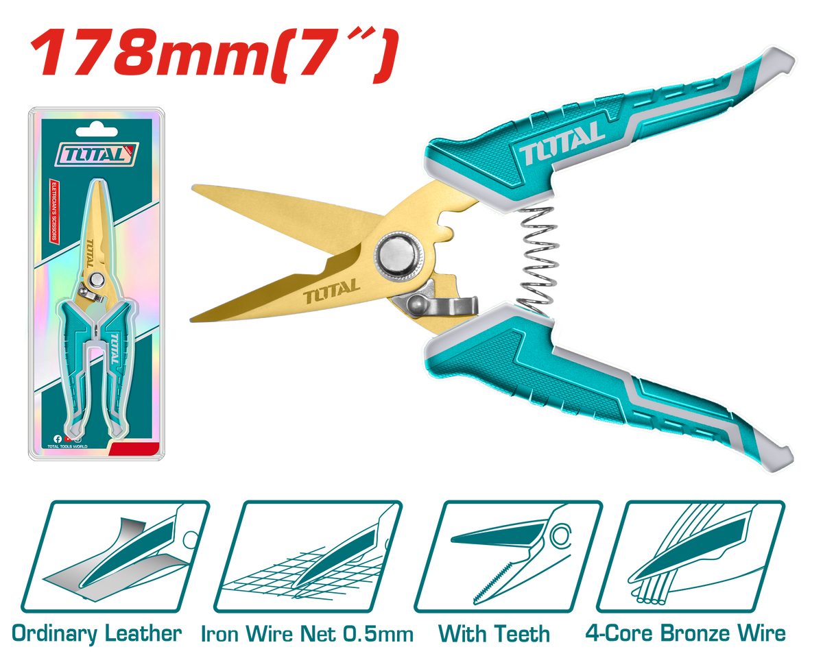 Total THT117871 178mm Electrician Scissors - product view