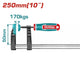 Total THT1320503 F clamp with sliding jaw, screw spindle and hand grip