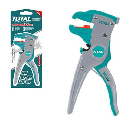 Total THT15606 wire stripping tool with shaped jaws and ergonomic handles